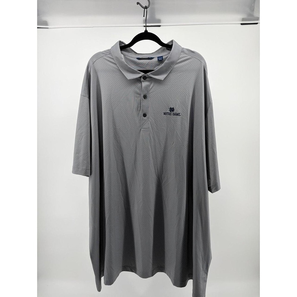 Cutter & Buck Fighting Irish Polo Shirt, Geometric Check Pattern Sz 5XB S159